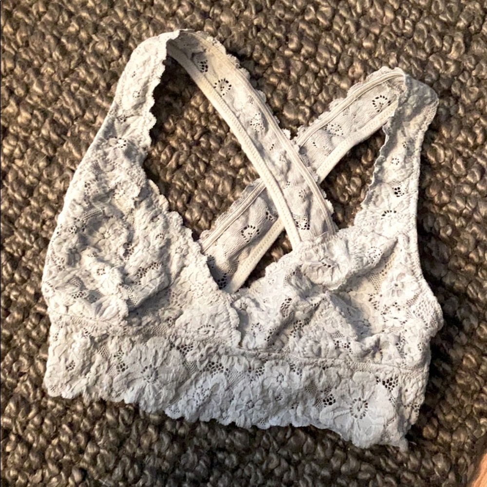 NWOT Aerie XS gray lace bralette